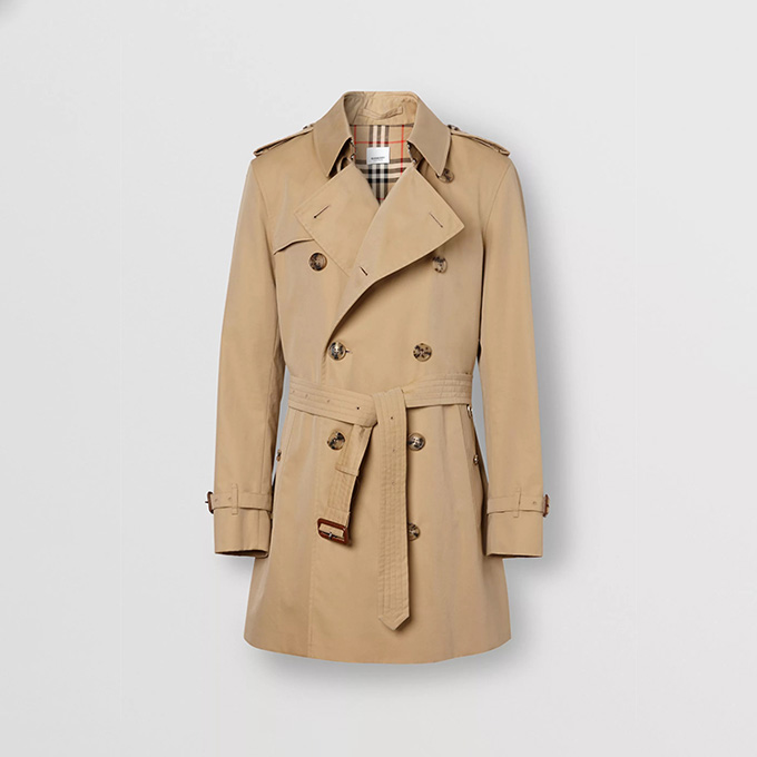 burberry wimbledon honey gabardine short trench coat